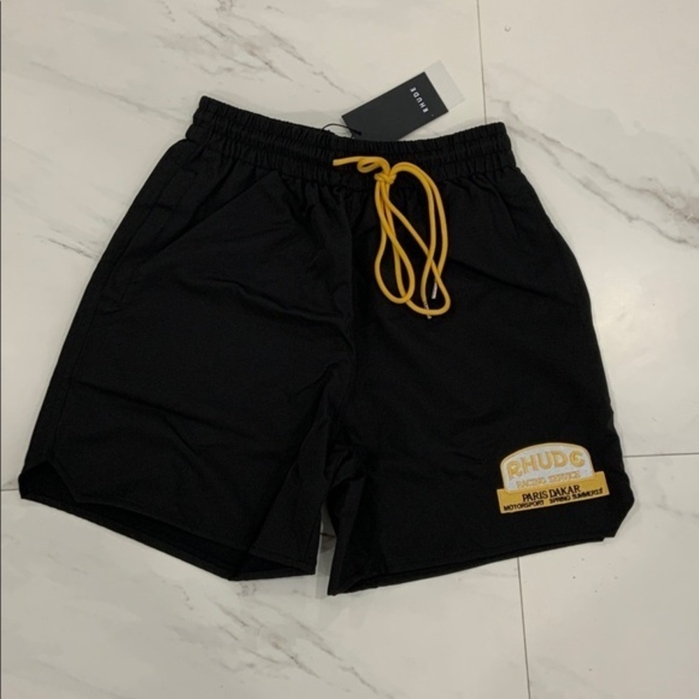 Rhude Black Racing Patch Shorts SS23 Men’s size Large